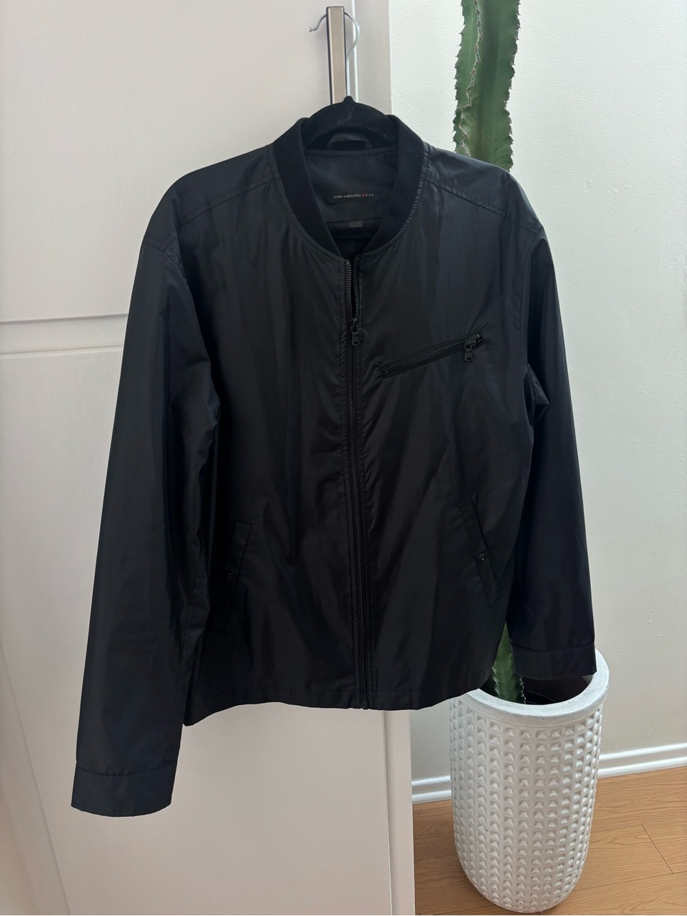 John Varvatos Black Bomber Jacket men’s